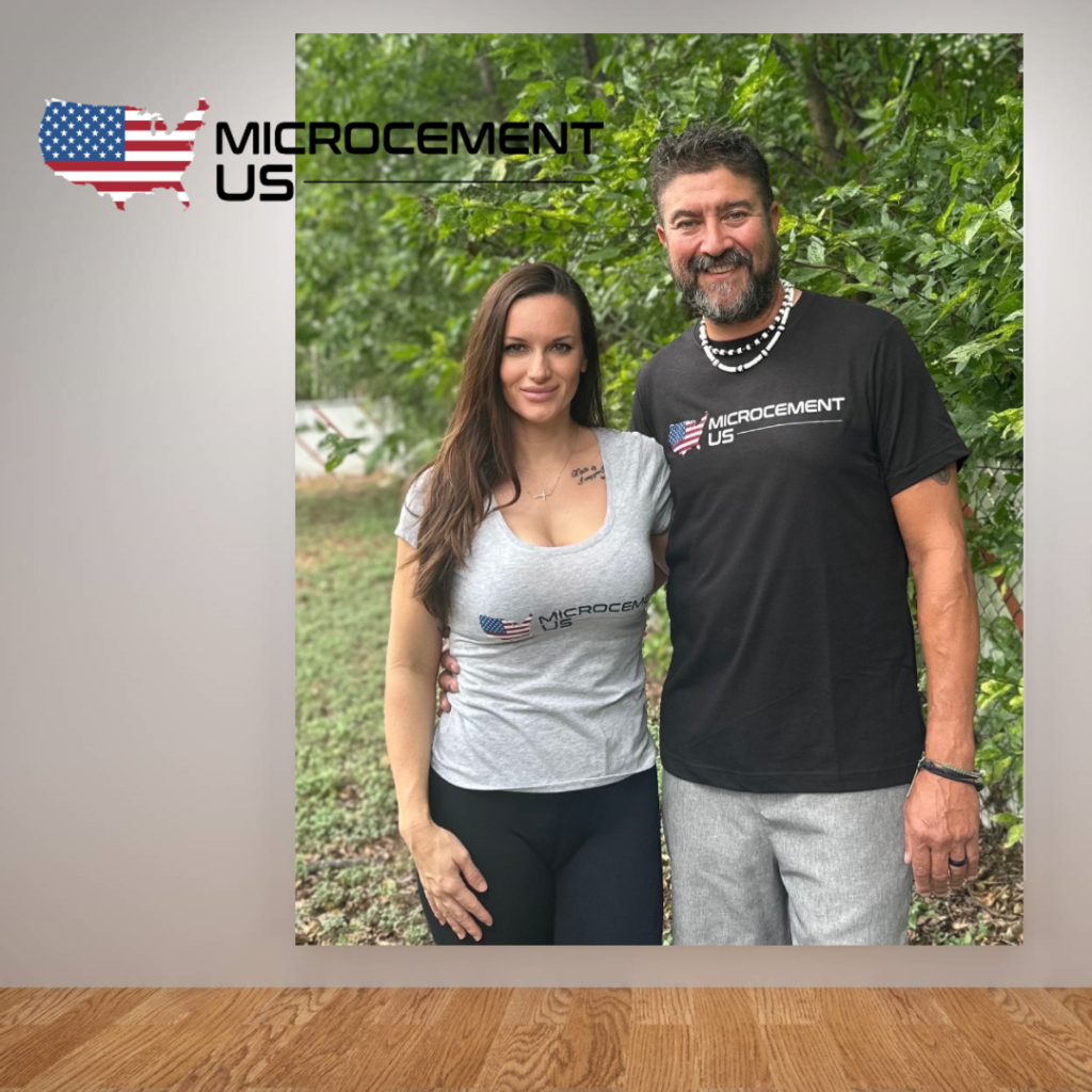 Couple wearing matching shirts